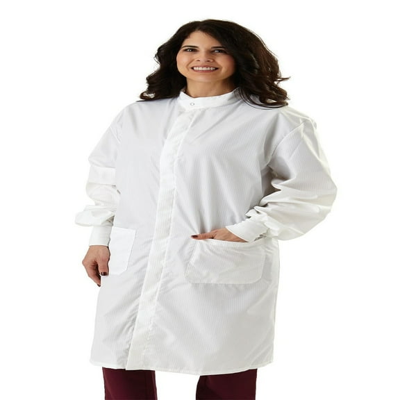 Medline 6620BLHXL Unisex ASEP A/S Barrier Lab Coats, X-Large, White