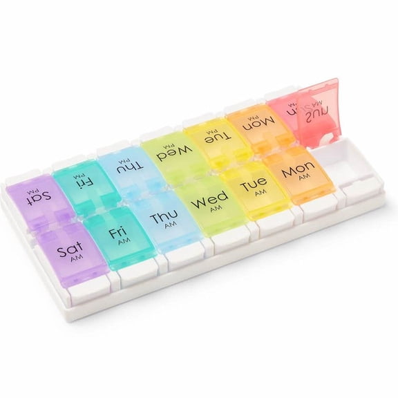 Medline 7-Day Pill Organizer, 2X Day, Multicolor, 1 Count