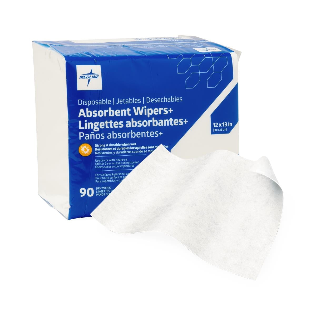 Medline Disposable Adult Wipes for Incontinence, Personal Dry Cleansing Wipes, Fragrance Free, 12 x 13in, 1080 Count