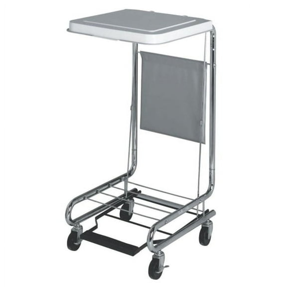 Medline Adult Hamper Stand with Foot Pedal, 19 1/4" x 21" x 9 1/4", Chrome