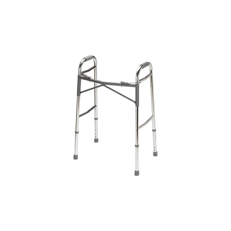 Medline Adult Heavy-Duty Folding Walker With Two-Button Feature