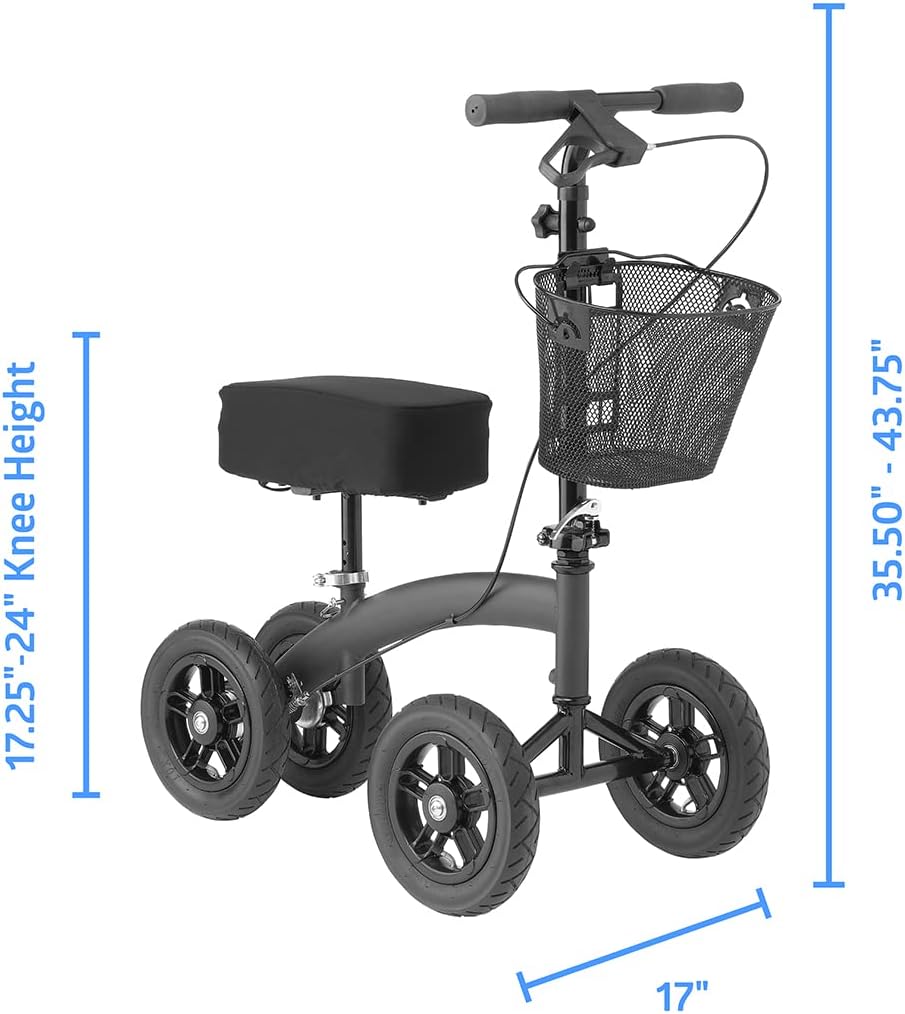Medline AllTerrain Knee Walker Jr, 10" Tires, 350 lbs. Weight Capacity