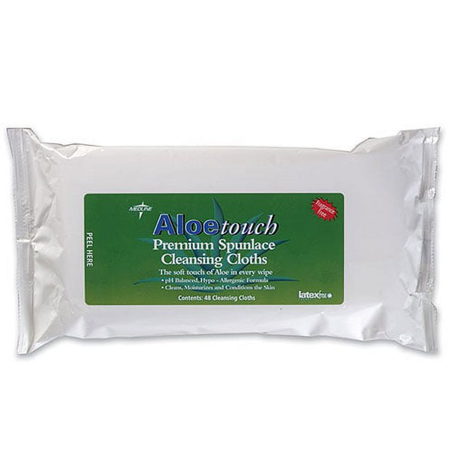 Medline Aloetouch Fragrance Free Wipes, 12 pks