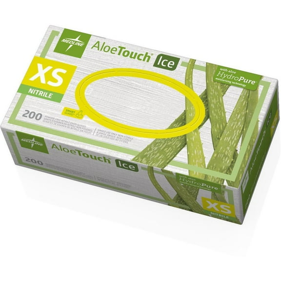 Medline Aloetouch Ice Nitrile Gloves