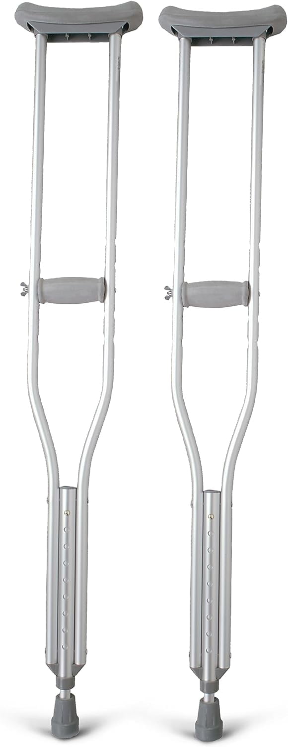 Medline Aluminum Guardian Crutches, 5'2"5'10" Tall, 300 lbs. Capacity
