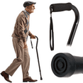 thumbnail image 1 of Medline Offset Walking Cane, 29-In to 38-In Adjustable Height, 300 lb Weight Capacity, Aluminum, Black, 1 of 6