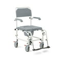 thumbnail image 1 of Medline Aluminum Shower Commode Transport Chair, 275 lbs. Capacity — for Seniors & Injured in Restroom, Bathroom or As Toilet, 1 Ct., 1 of 7