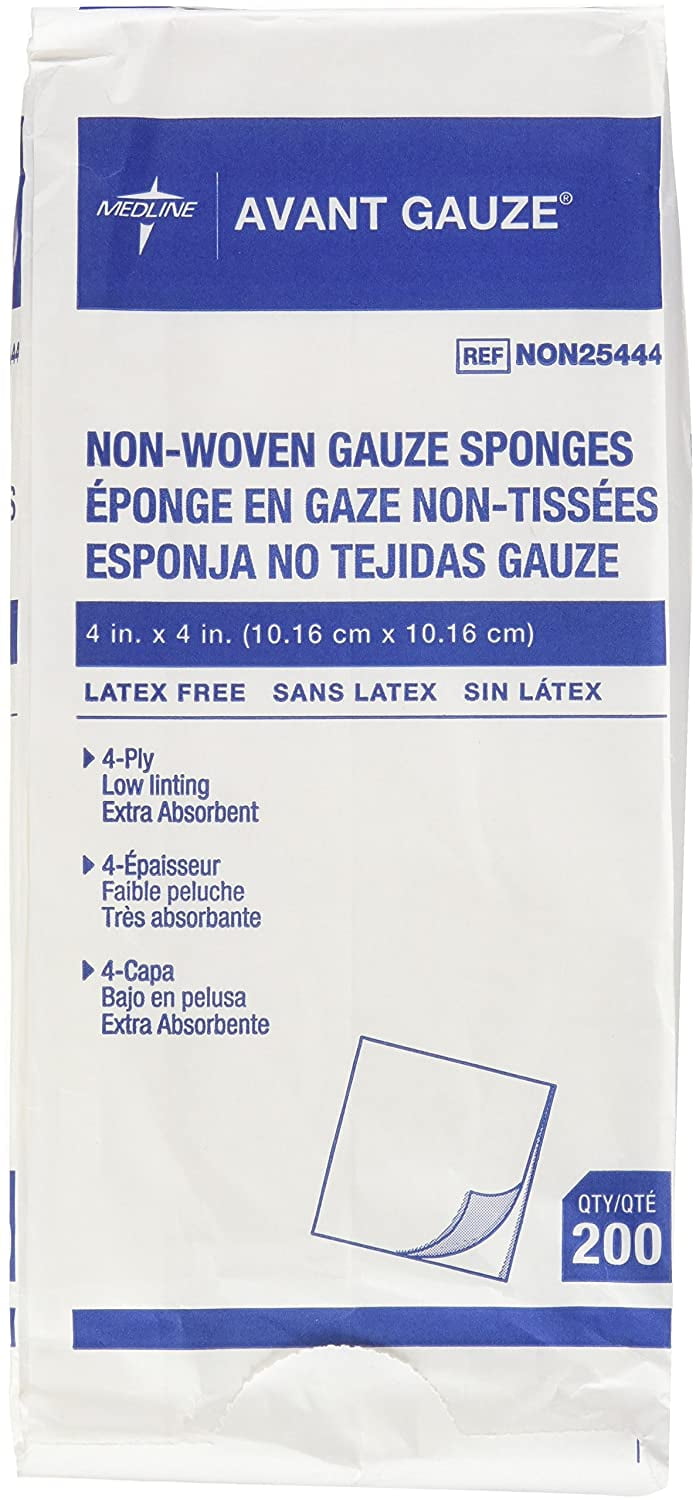 Medline Avant Gauze Dressing Sponges, 4-Ply, 4'' x 4''