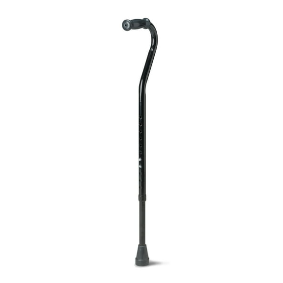 Medline Bariatric Offset Walking Cane, Sturdy, 29-In to 38-In Adjustable Height, 500 lb Weight Capacity, Steel, Black