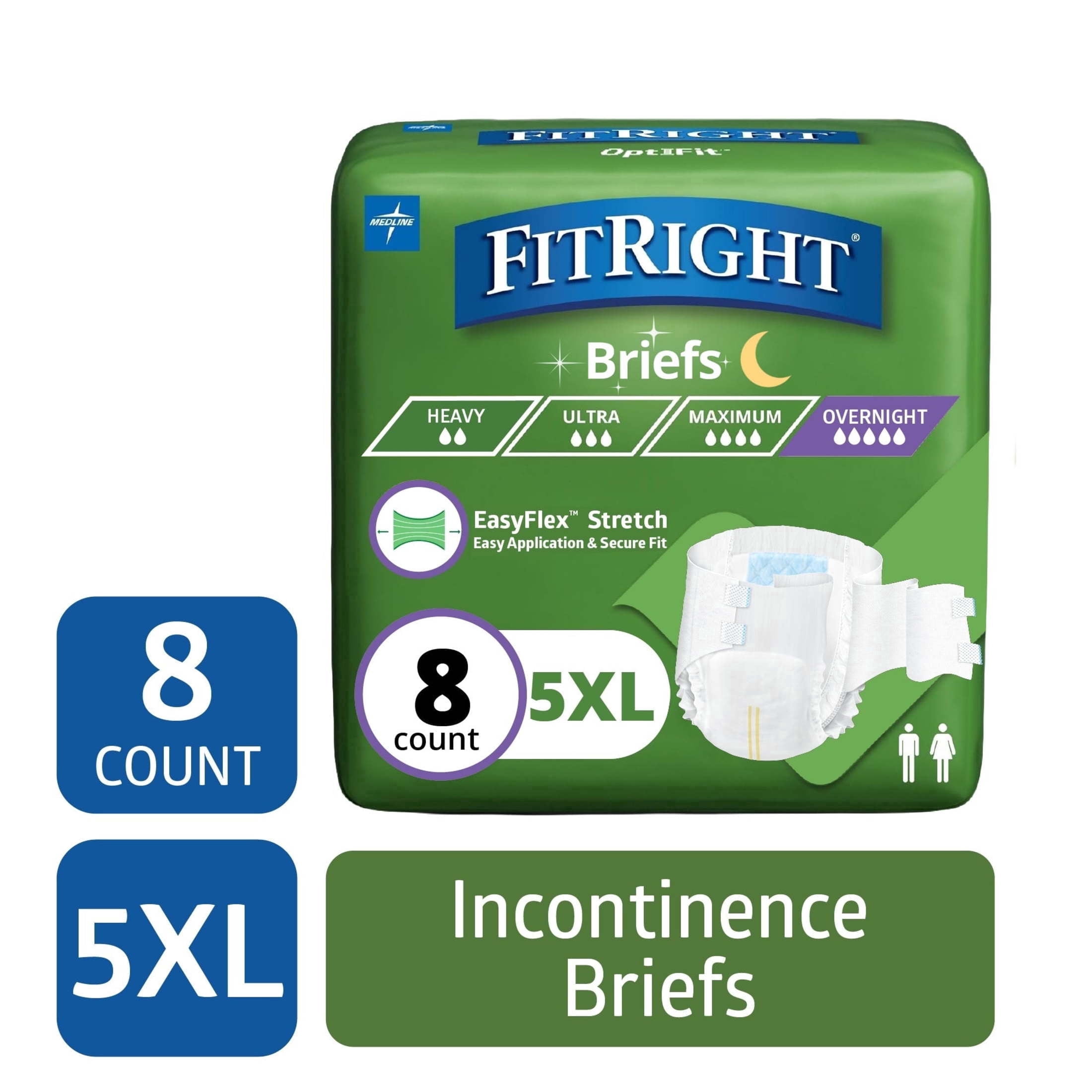 FitRight Bariatric Adult Incontinence Briefs, Diapers with Tabs