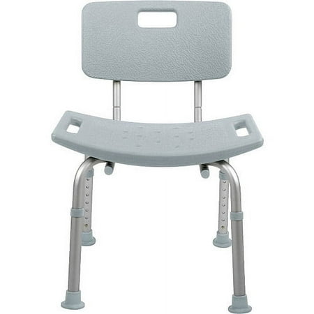 Medline Bath Shower Chair with Back, Height Adjustable, with Microban , Supports up to 300 lbs