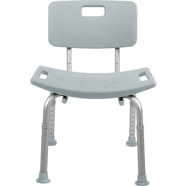 Medline Bath Shower Chair with Back, Height Adjustable, with Microban