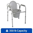 thumbnail image 1 of Medline Standard Steel Bedside Knockdown Toilet - Reliable, Comfortable and Convenient Portable Commode Chair for Medical Patients, 1 of 6