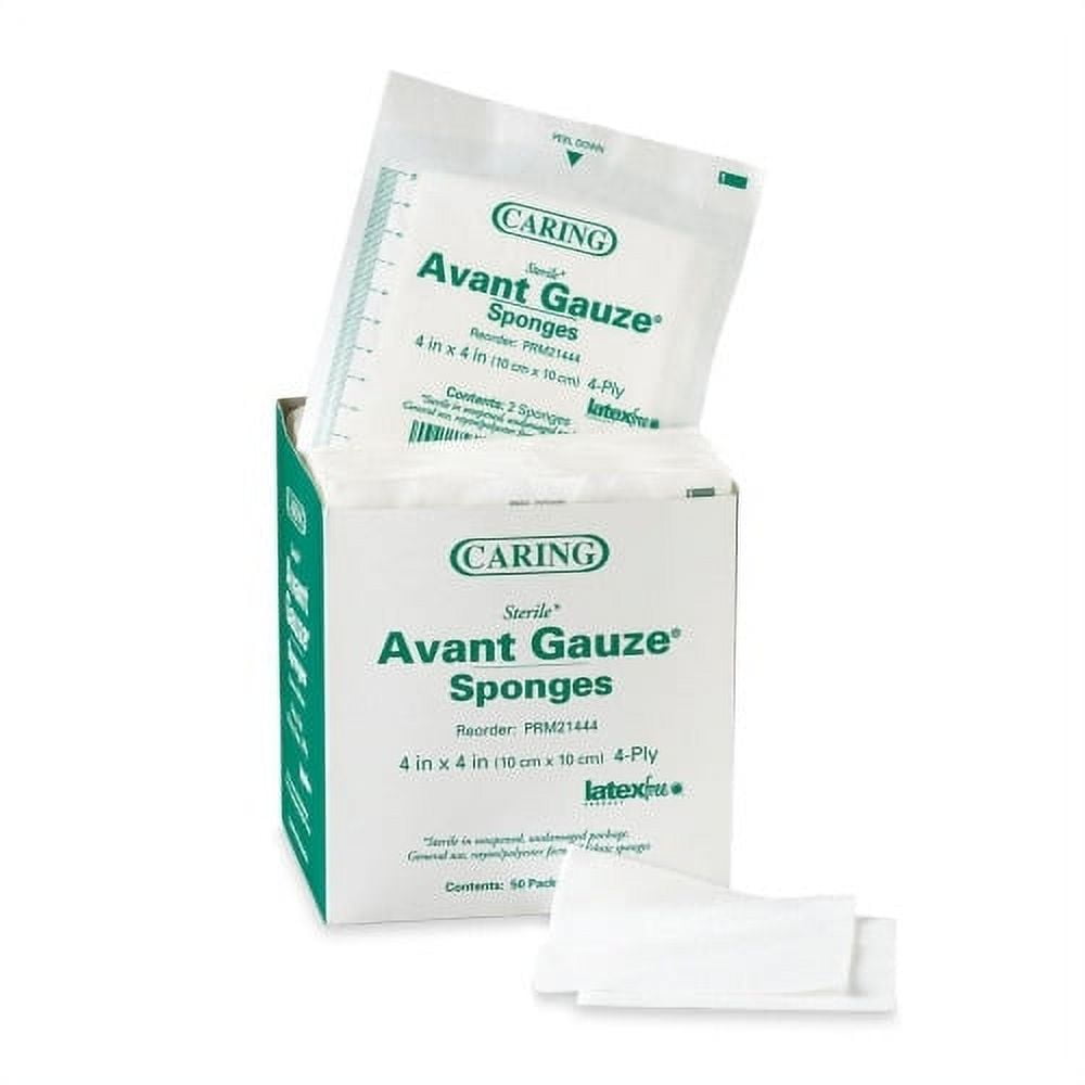 Medline, MIIPRM21444, Avant Sterile Gauze Sponges, 50 / Box, White