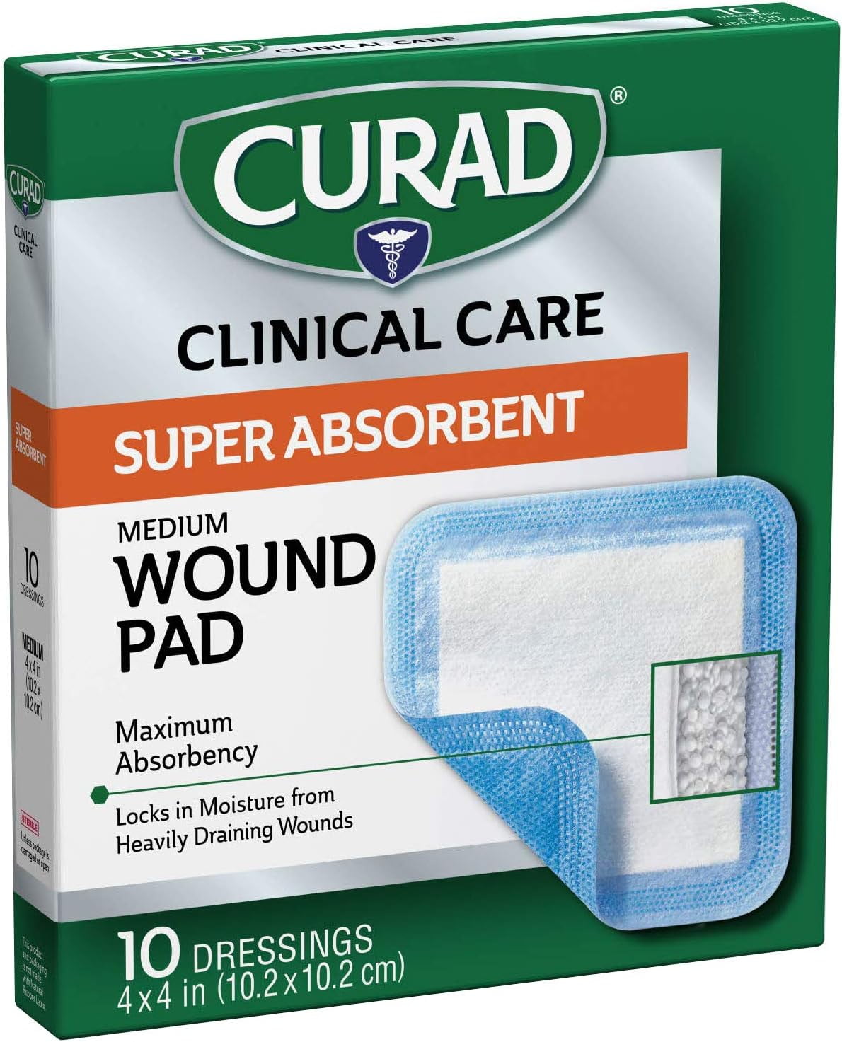 Medline CURSS5153 CURAD Super Absorbent Wound Dressing 4 In x 4 In (2 Boxes  of 10) - Walmart.com