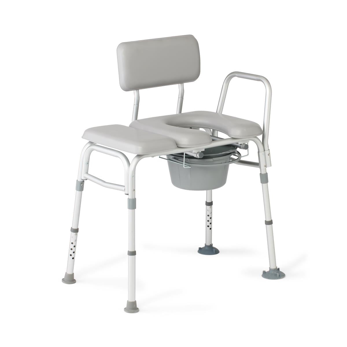 Medline Combination Transfer Aluminum Bench and Commode, 400 lb. Weight