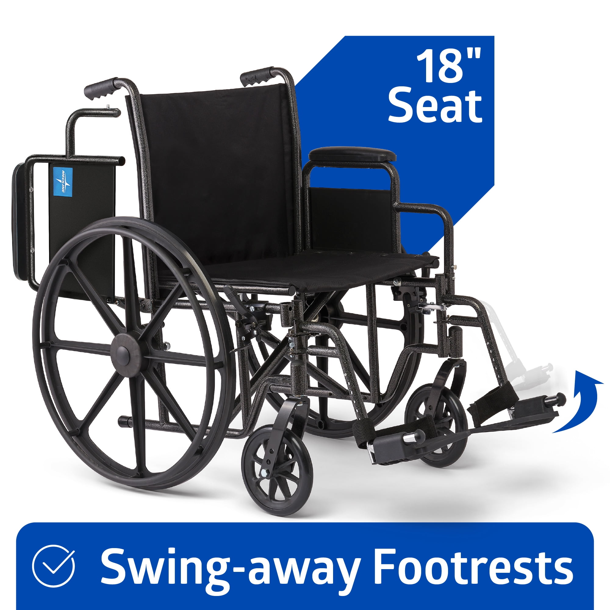 Medline Wheelchair with Swing-Back Desk Arms, Swing-Away Footrests