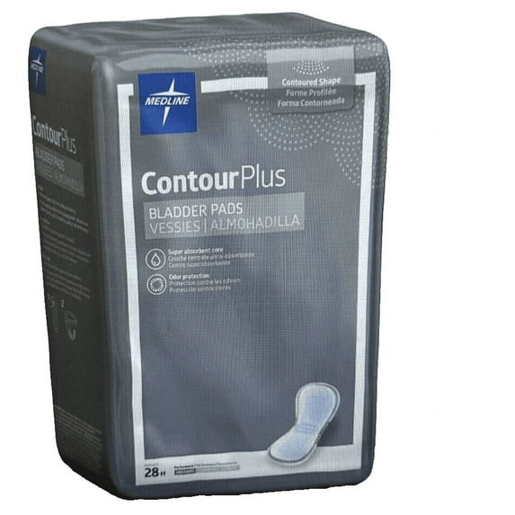 Medline Contour Plus Bladder Control Pads - Moderate - 28 Count Pack