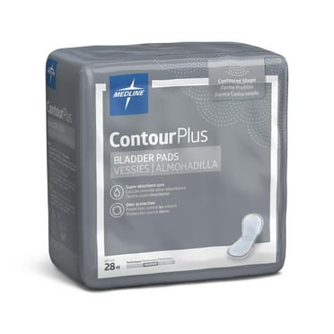 Medline ContourPlus Bladder Pads, Maximum Absorbency,168 Count, Unisex Bladder Control Pads