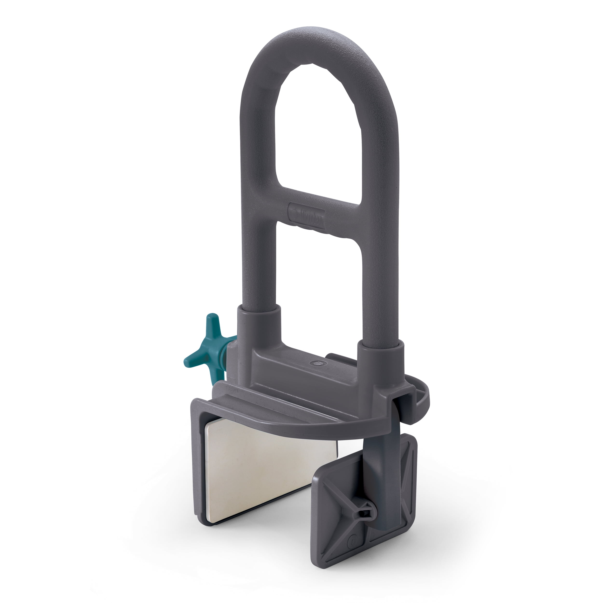 Gray Stainless Steel Bilevel Bathtub Grab Bar with Microban