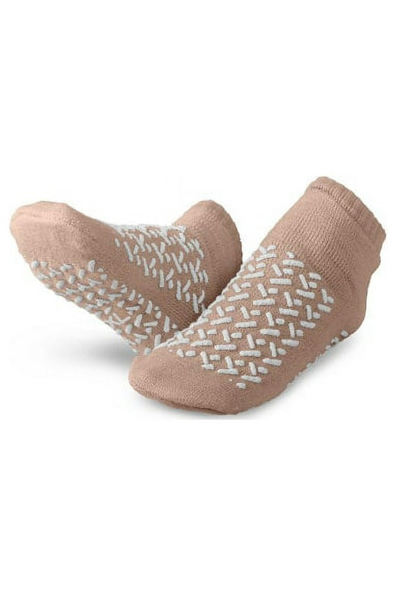 Double-Tread Terrycloth Slippers, X-Large, Beige, Pack Of 48 Pairs