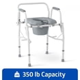 thumbnail image 1 of Medline Drop Arm Commode, Swing Away Arm for Easy Transfer, with Padded Seat, Supports up to 350 lbs, Gray, 1 of 6
