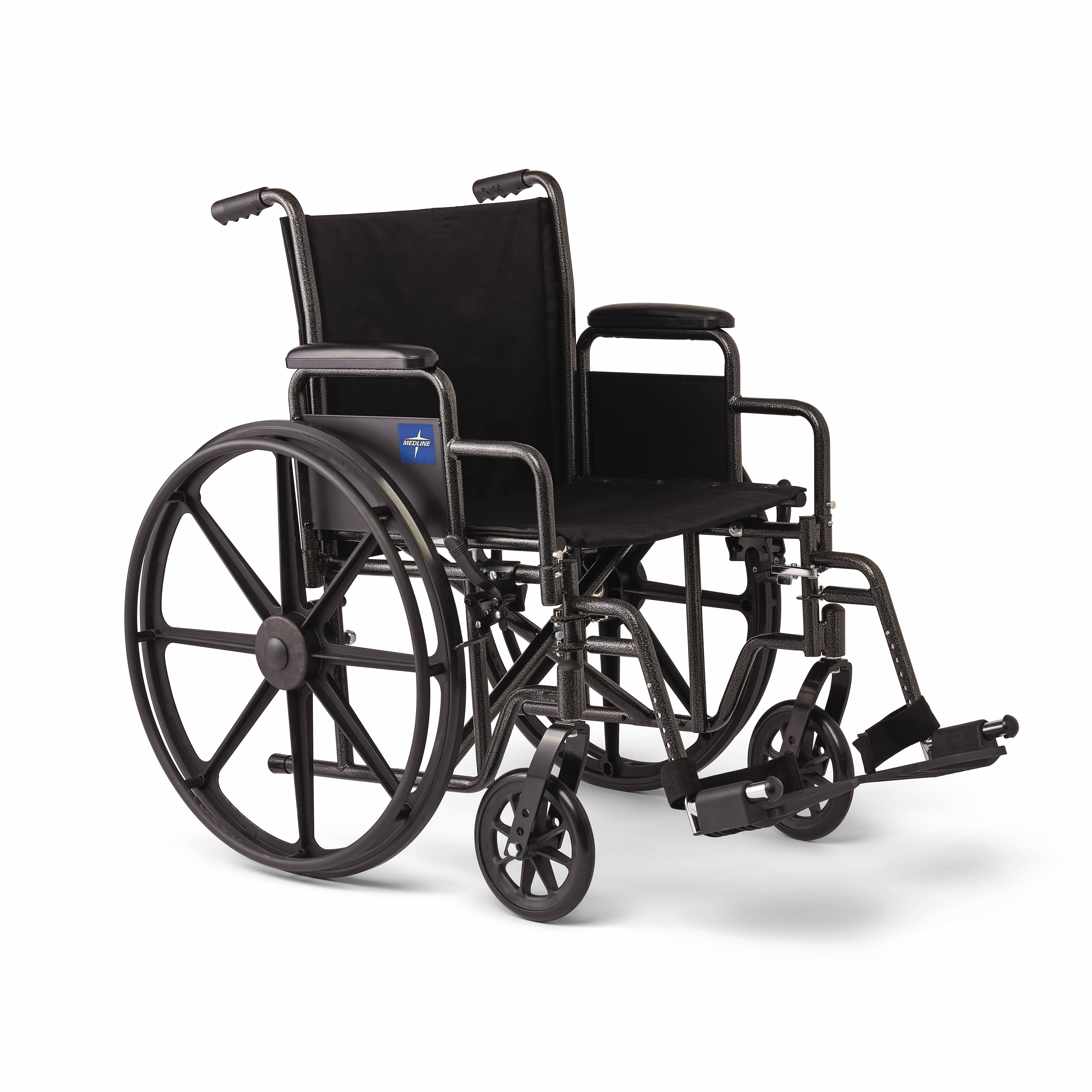 Medline Durable Steel Wheelchair with FlipBack DeskLength Arms, Swing