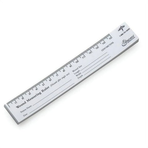 Medline Educare Paper Wound Rulers, 7 1/2"H x 1 1/8"W x 1/8"D, Black/White, 25 Rulers Per Pad, Pack Of 10 Pads