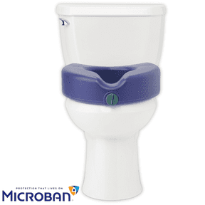Medline Toilet Seat Riser with Arms for Seniors, Locking, Fits Most Toilets, 400 lb Weight Capacity, Blue, Microban