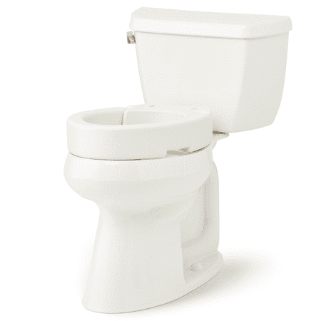 Medline Elongated Toilet Seat Riser for Seniors, Hinged, Fits Most Toilets, 400 lb Weight Capacity, White
