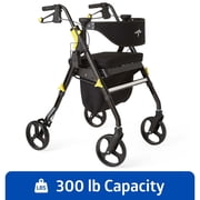 Medline Empower Rollator, Folding Rolling Walker, 8 in Wheels, 300 lb Weight Capacity, Black Frame