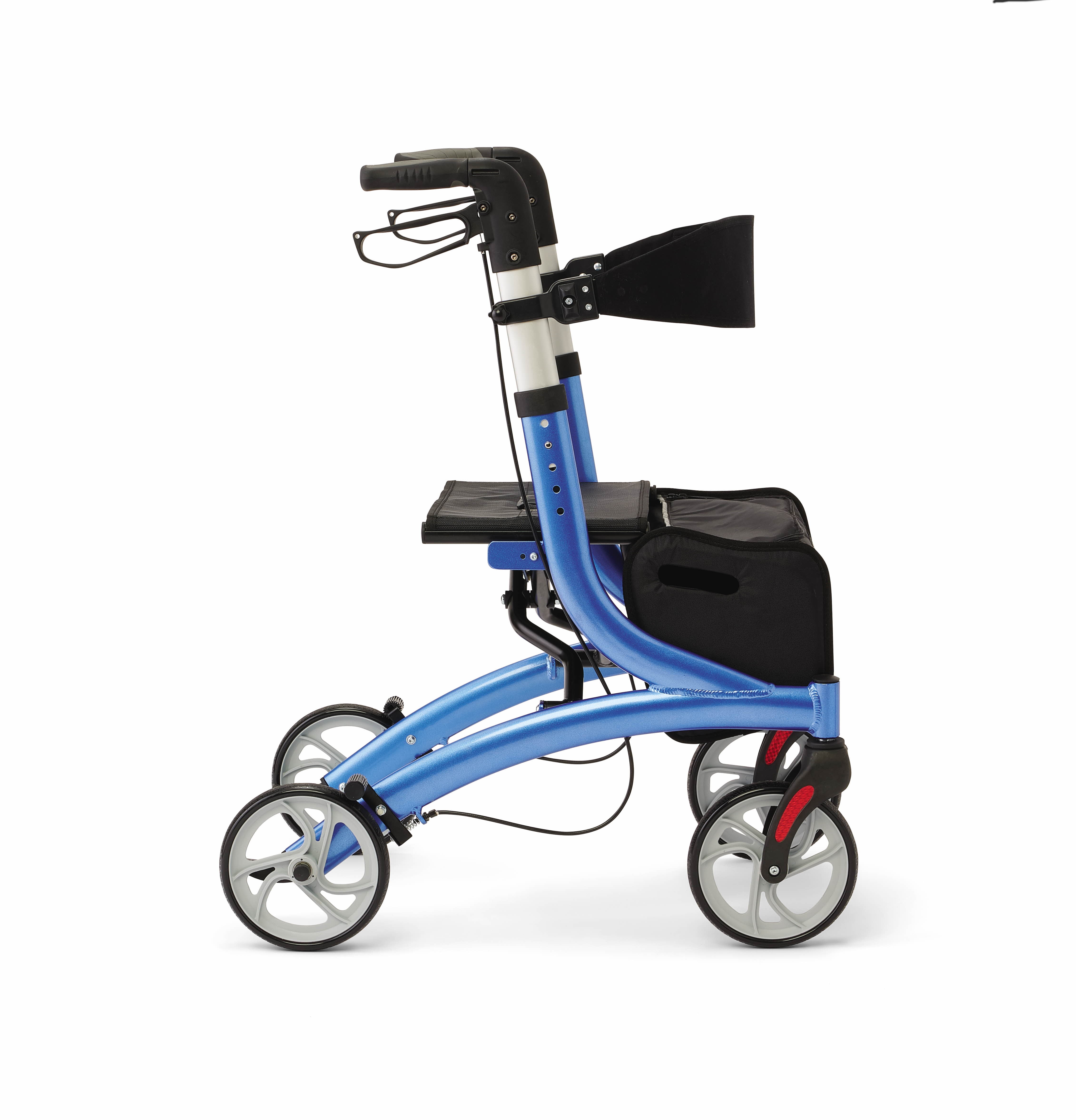 Hugo Elite Blue Rollator Walker with Adjustable Seat, Backrest, Foldable & Lightweight