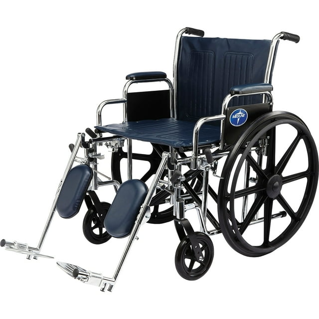 "Medline Extrawide Wheelchair, 20"" W x 18"" D Seat, Removable Desk