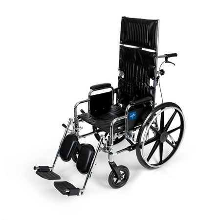 Medline Excel Reclining Wheelchair Desk Length Removable Armrests and Elevating Legrests