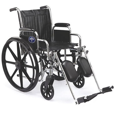 Medline Extra Wide 20" Wheelchair, Elevating Legs, Desk Length Arms