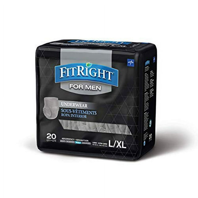 Medline - FIT23MLXL FitRight Incontinence Underwear For Men, Disposable ...