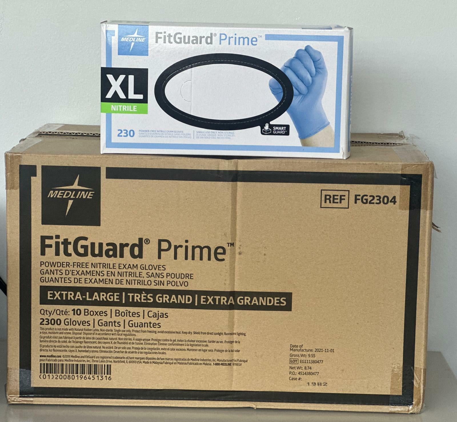Medline FitGuard Select Nitrile Exam Gloves Size XL 2300Ct