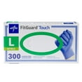thumbnail image 1 of Medline FitGuard Touch Nitrile Exam Gloves, 300 Count, Large, Blue, 1 of 6