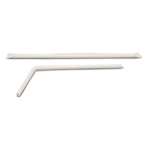 Medline Flexible Drinking Straws, White, Box Of 400 Straws, Case Of 4 Boxes