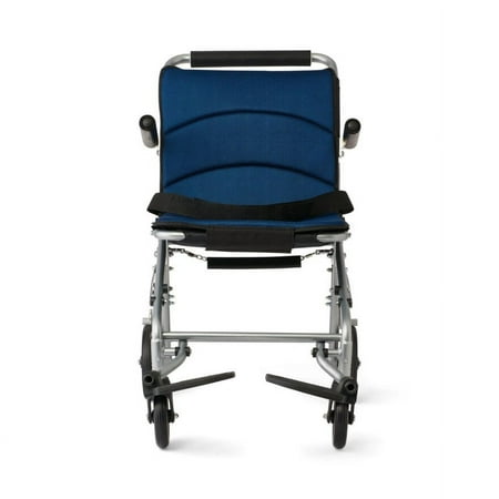 Medline Fold Flat Transport Chair - Compact, Lightweight & Portable Wheelchair for Travel & Everyday Use