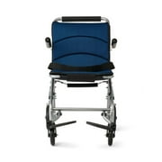Medline Fold Flat Transport Chair - Compact, Lightweight & Portable Wheelchair for Travel & Everyday Use