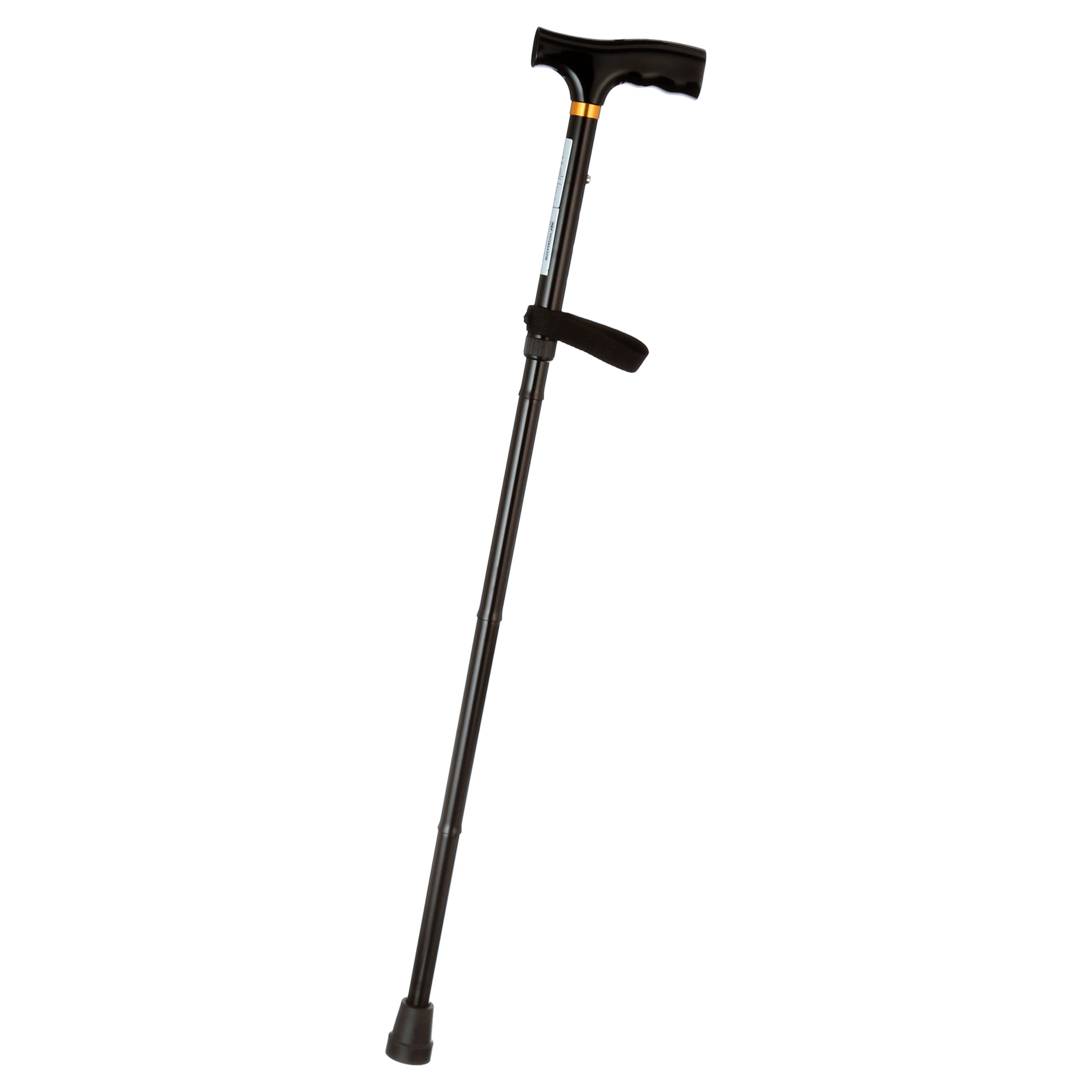 Medline Folding T-Handle Cane, Black