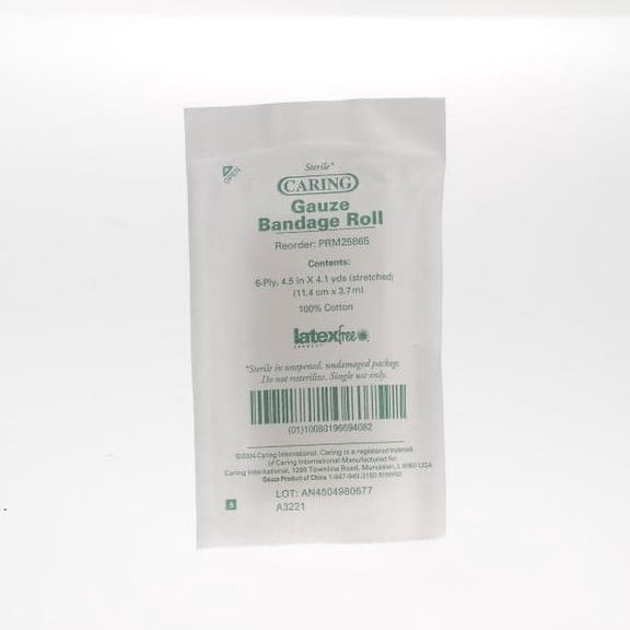 Medline Gauze Bandage Roll, 4 1/2" x 4 Yd., 6-Ply, Box Of 100