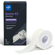Medline Gentac EZ Silicone Tape, 1” x 5.5 Yards., Easy Tear Medical Tape, Gentle on Sensitive Skin, 1 Count
