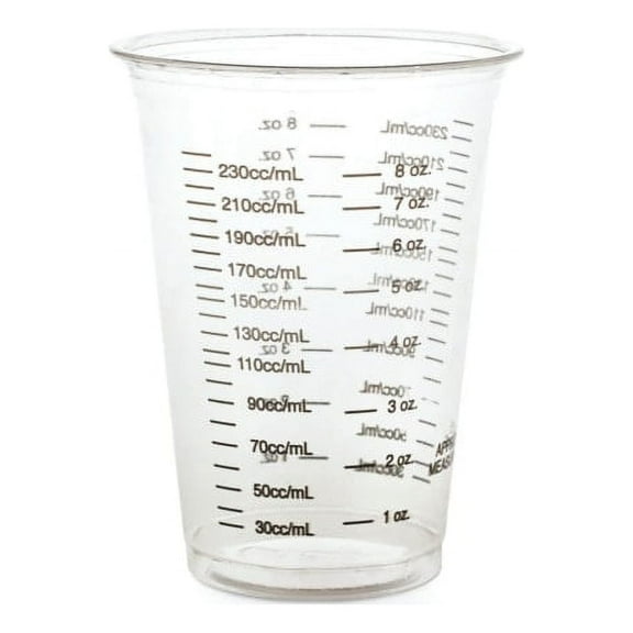 Medline Graduated Disposable Plastic Drinking Cups, 10 oz, Translucent, 50 Cups Per Bag, Case Of 20 Bags