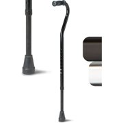 Medline Bariatric Offset Walking Cane for Seniors and Adults, Adjustable Height 29 to 38 Inches, 500 lb Capacity, Black