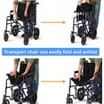 thumbnail image 1 of Medline Heavy Duty Transport Chair supports up to 500 lbs., Bariatric Transport Wheelchair, 22" x 18" seat, Blue Frame, 1 of 7