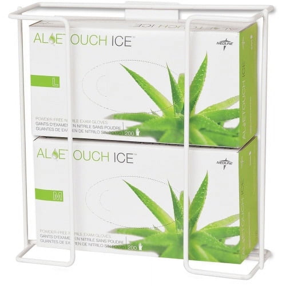 Medline Horizontal-Mount Wire Double Glove Box Holder - Horizontal - 1 / Pack - White Medline Horizontal-Mount Wire Double Glove Box Holder - Horizontal - 1 / Pack - White