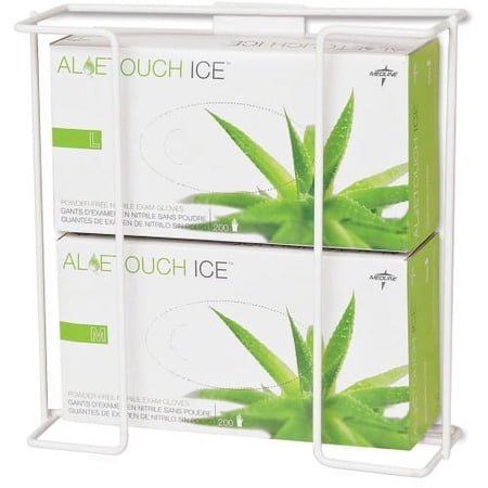 Medline Horizontal-Mount Wire Double Glove Box Holder Horizontal - 1 / Pack - White