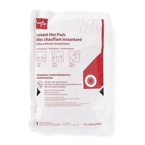 Medline Instant Hot Packs, Large Size - 6"x9", 24/Case, Gel Like Material Provide Consistent Warmth, Disposable